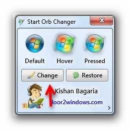 окно Windows 7 Start Orb Changer